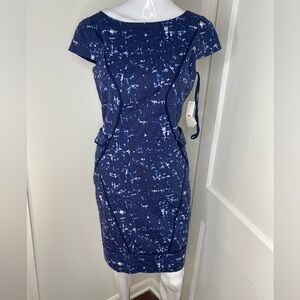ANTONIO MELANI NWT Blue and White Sheath Dress